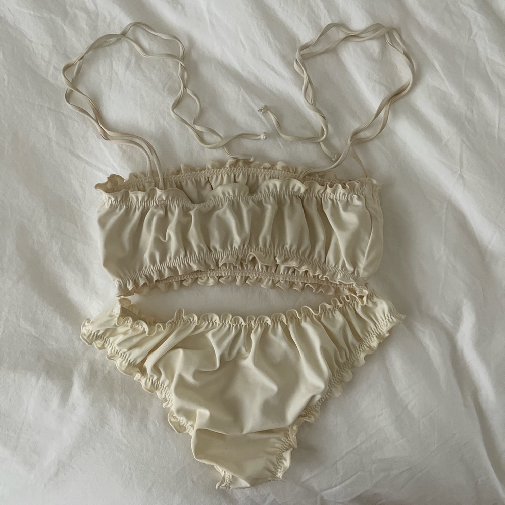 Reformation off white cream bikini